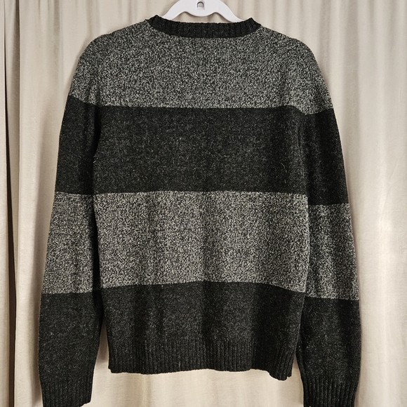 NWOT American Eagle gray striped wool blend Vintage slim sweater Mens Small - Picture 2 of 5